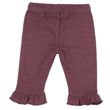 Girls Dark Pink Self Design Trouser