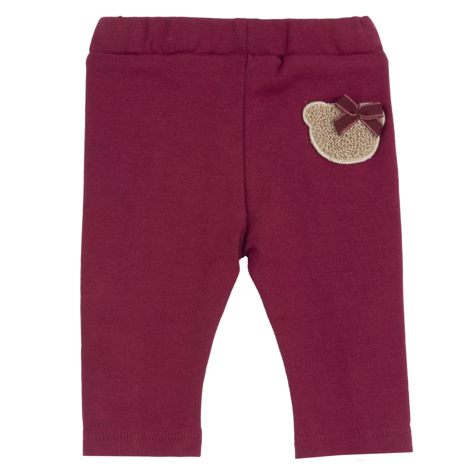 Girls Dark Red Self Design Trouser