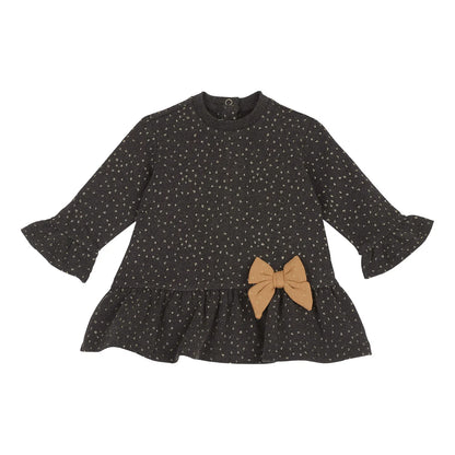 Girls Grey Printed A-Line Dress