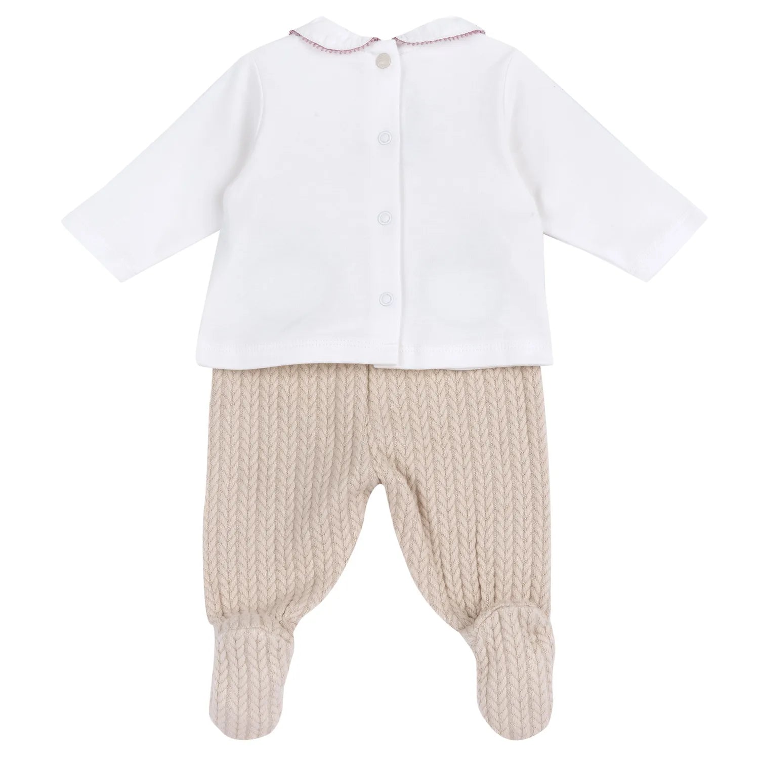 Girls Light Natural Applique Smock with Legging