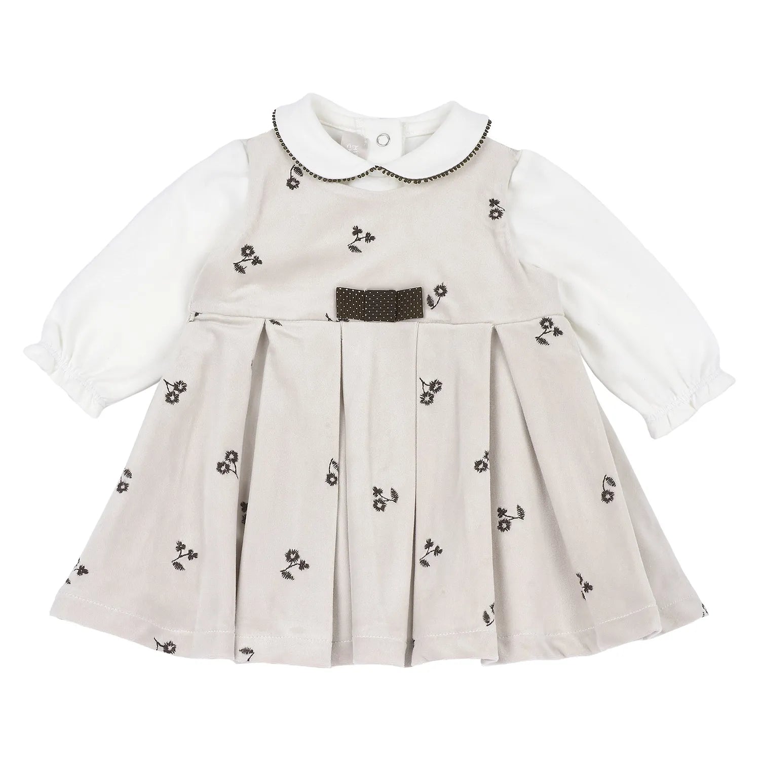 Girls Light Natural Embroidered T-shirt with Dress