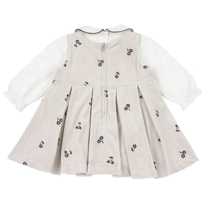 Girls Light Natural Embroidered T-shirt with Dress