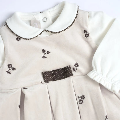 Girls Light Natural Embroidered T-shirt with Dress