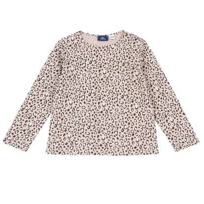 Girls Light Pink All Over Printed T-shirt