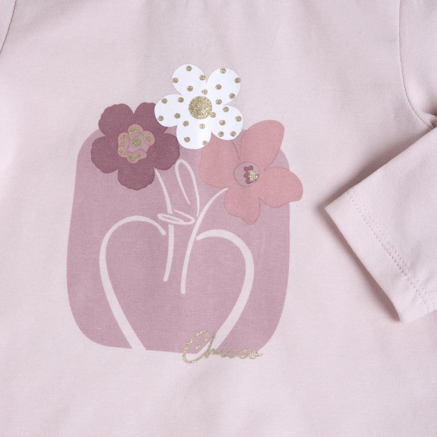 Girls Light Pink Cotton Long Sleeve T-shirt
