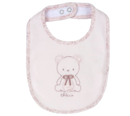 Girls Light Pink Embroidered Bib