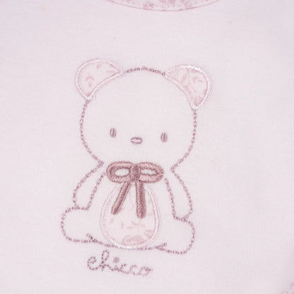 Girls Light Pink Embroidered Bib
