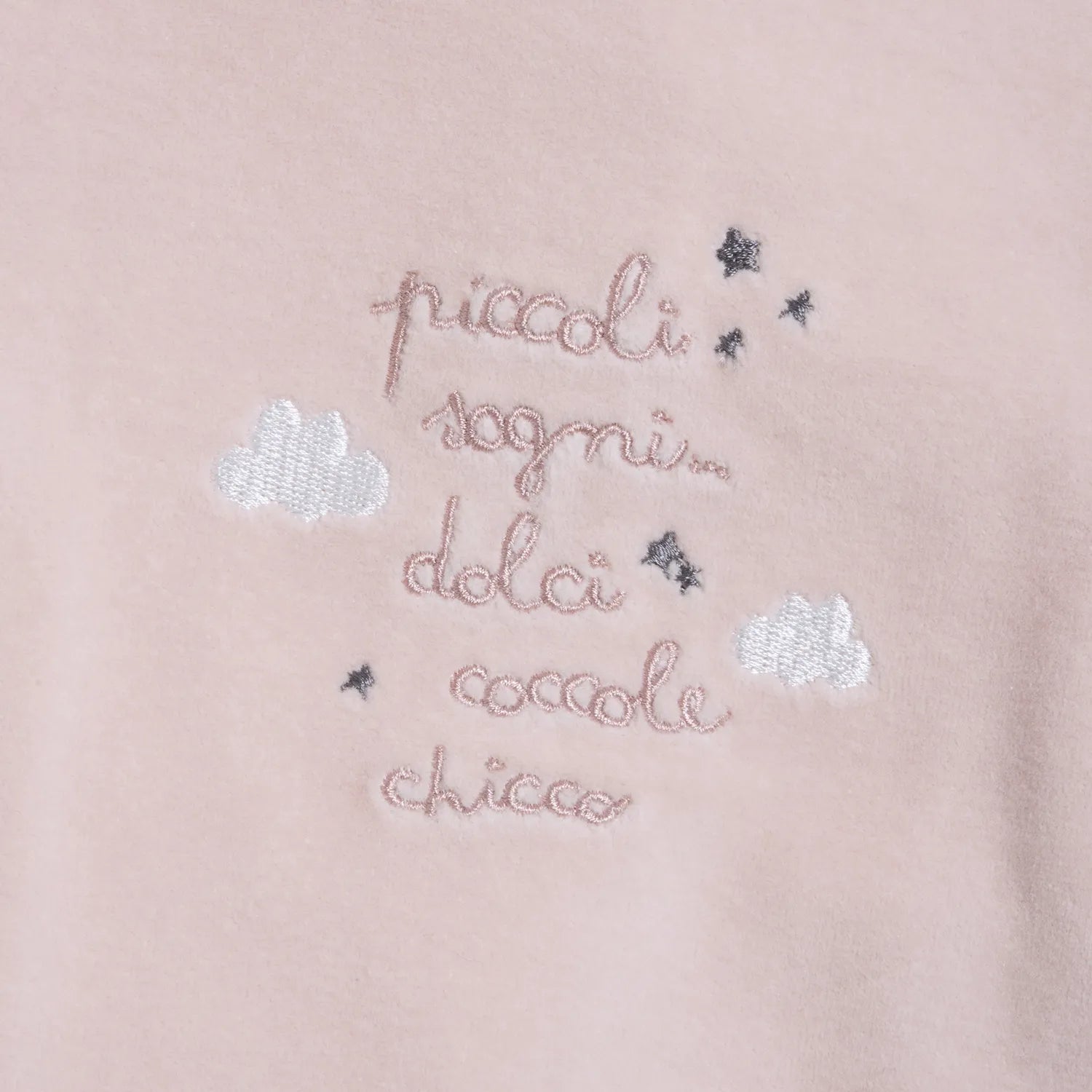 Girls Light Pink Embroidered Knitted Nappy Opening Babysuit