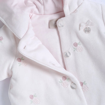 Girls Light Pink Embroidered Sweatshirt