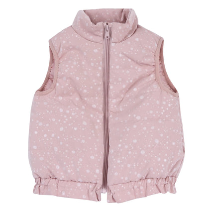 Girls Light Pink Printed Jacket