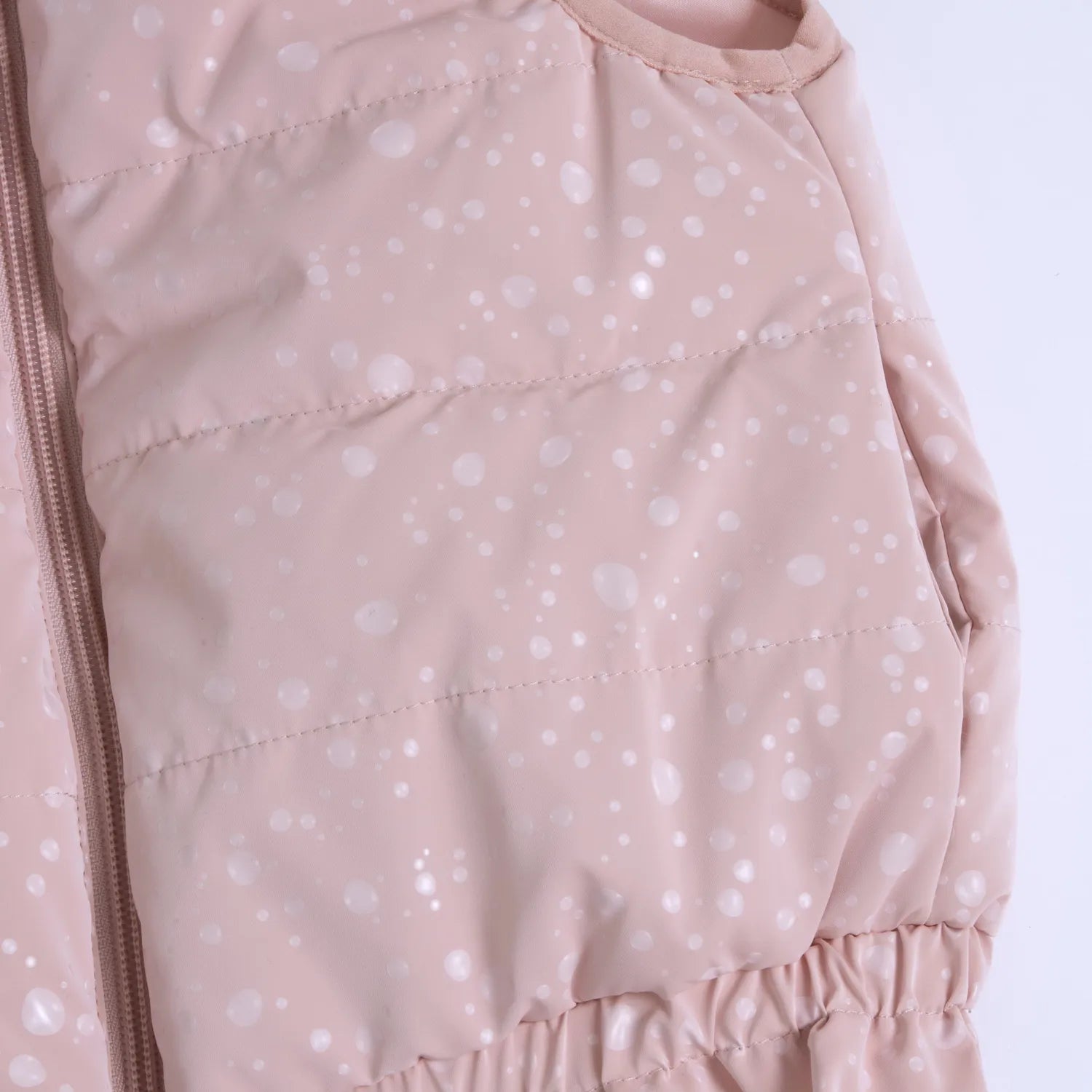 Girls Light Pink Printed Jacket