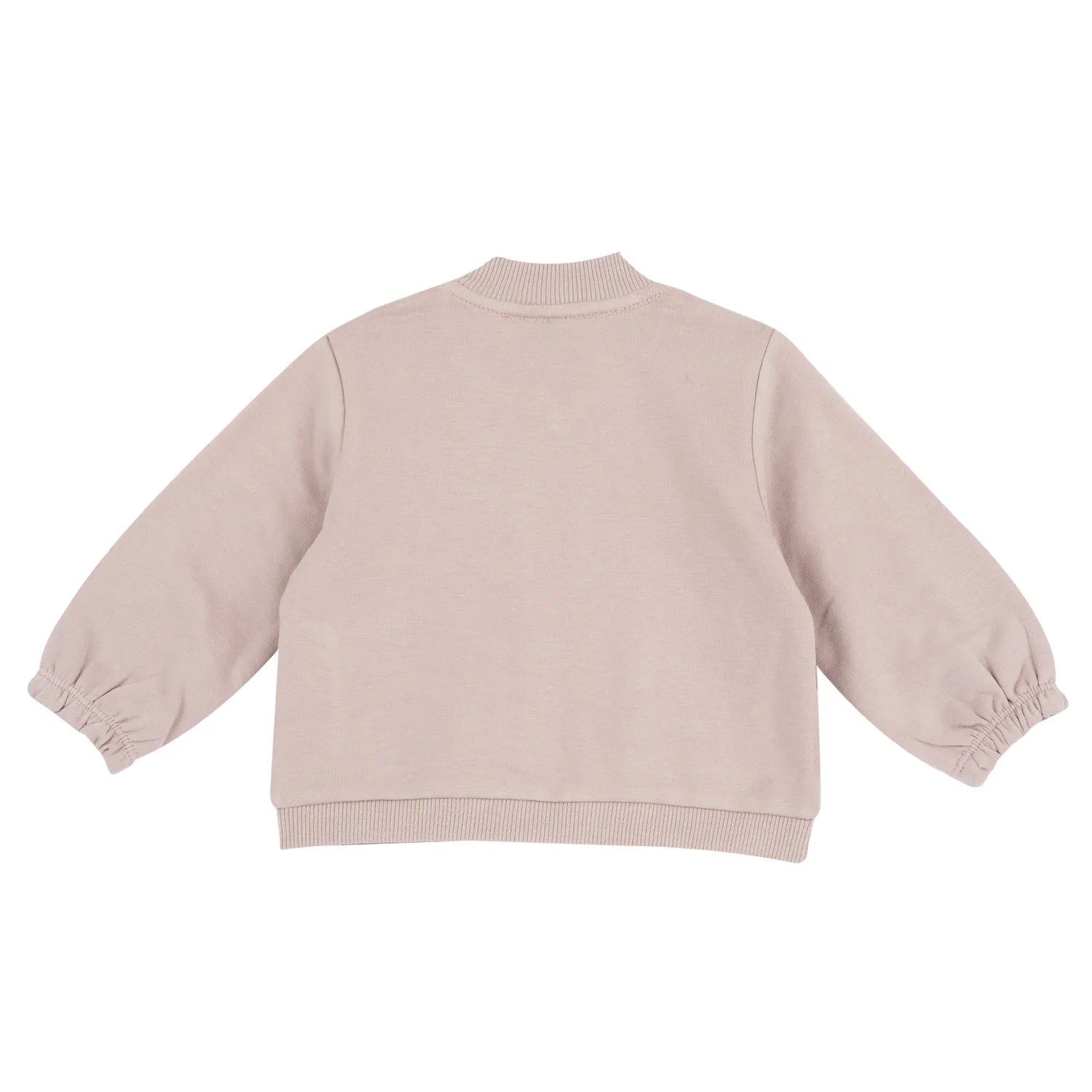 Girls Light Pink Printed Knitted Sweatshirt