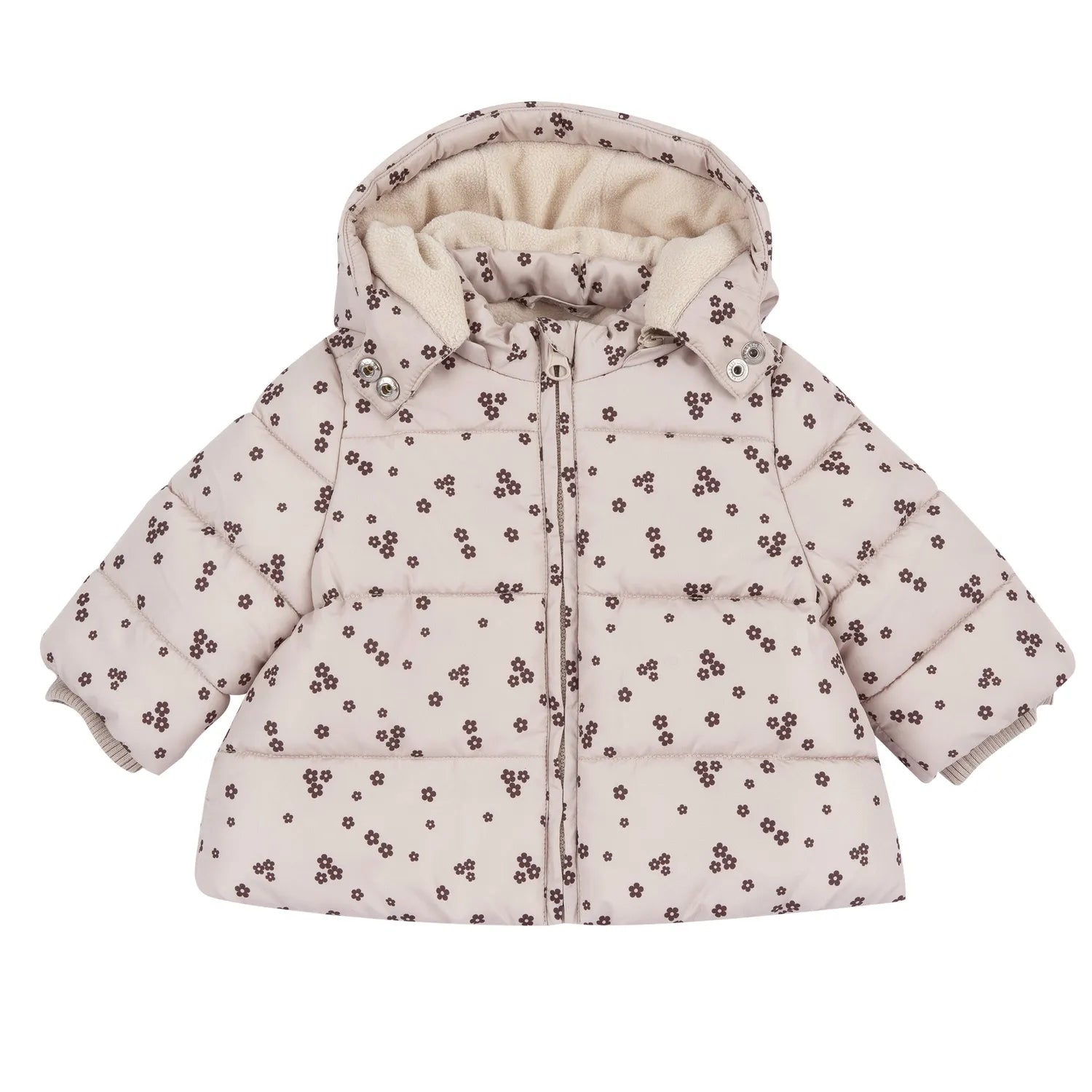 Girls Light Pink Printed Polyester Jacket