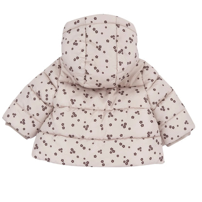 Girls Light Pink Printed Polyester Jacket
