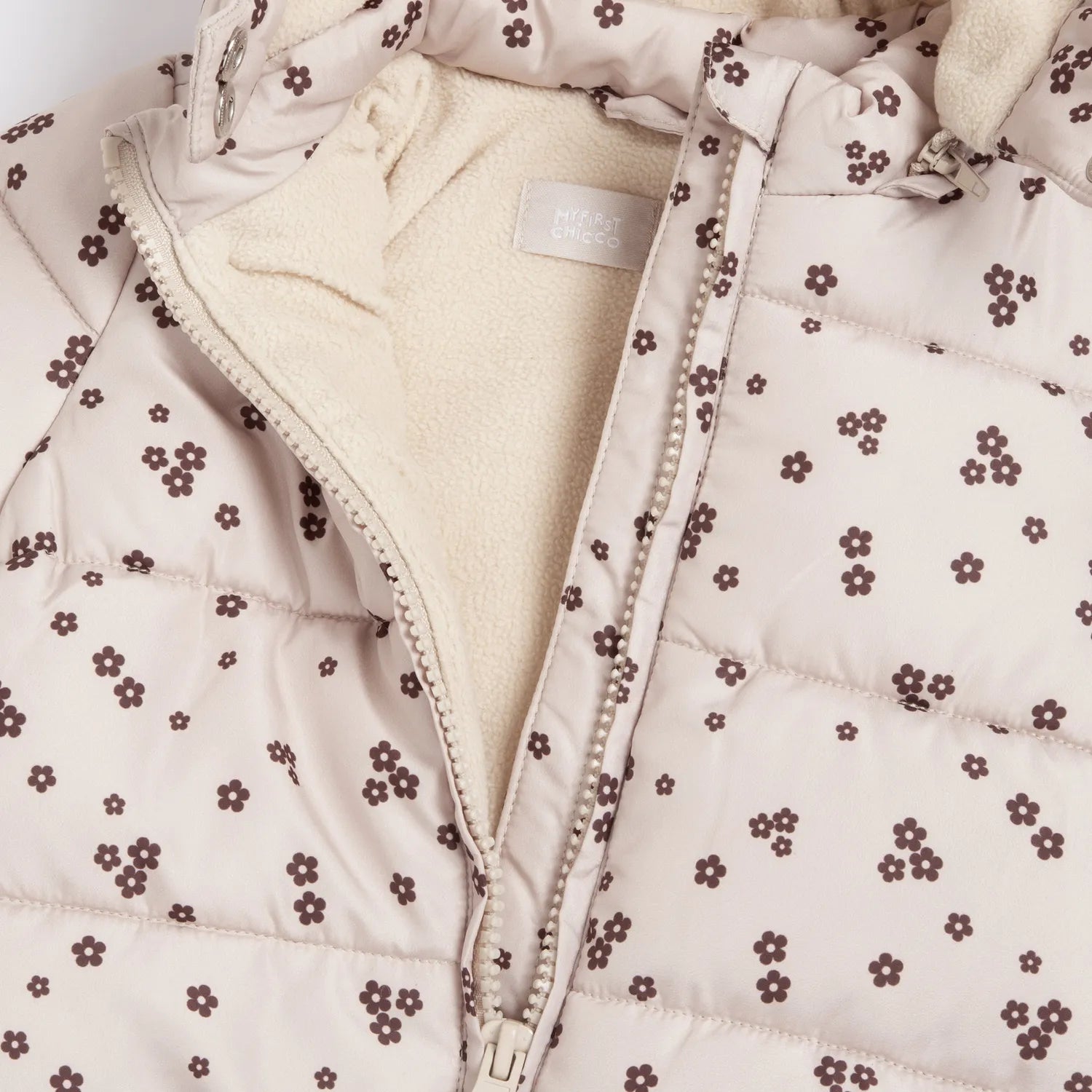 Girls Light Pink Printed Polyester Jacket
