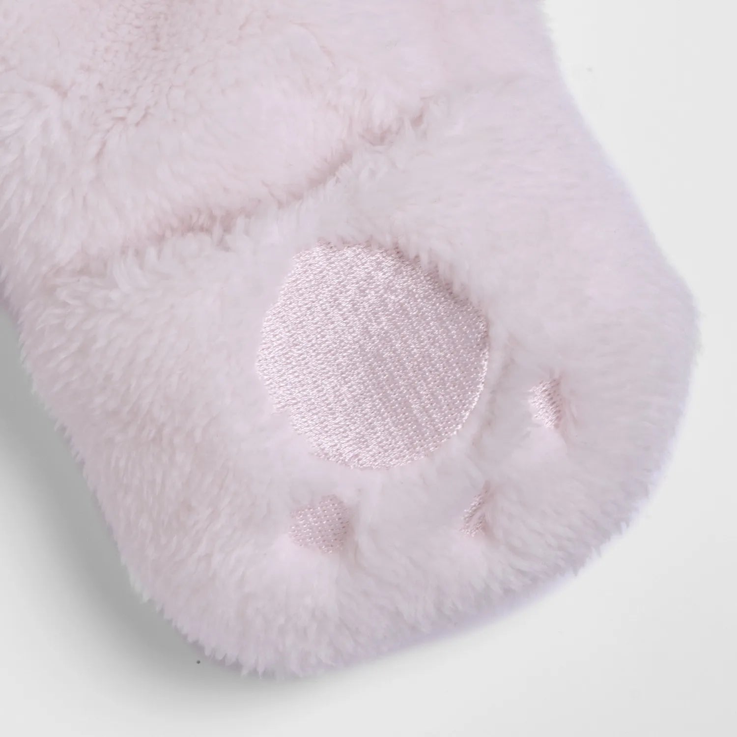 Girls Light Pink Solid Fur Front Opening Babysuit