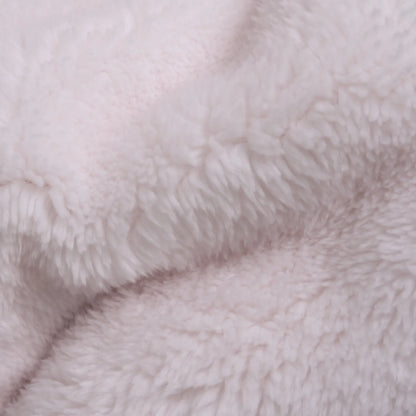 Girls Light Pink Solid Fur Front Opening Babysuit