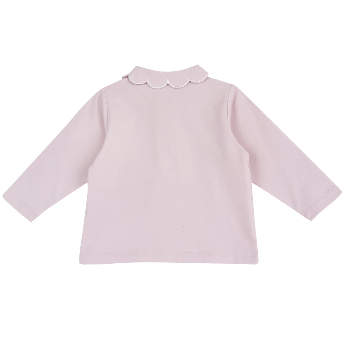 Girls Light Pink Solid Long Sleeve T-shirt