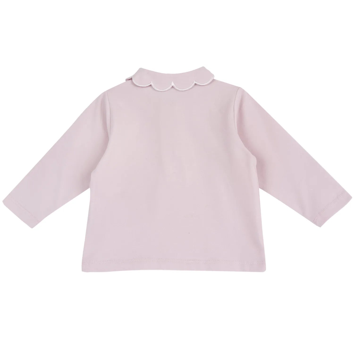 Girls Light Pink Solid Long Sleeve T-shirt