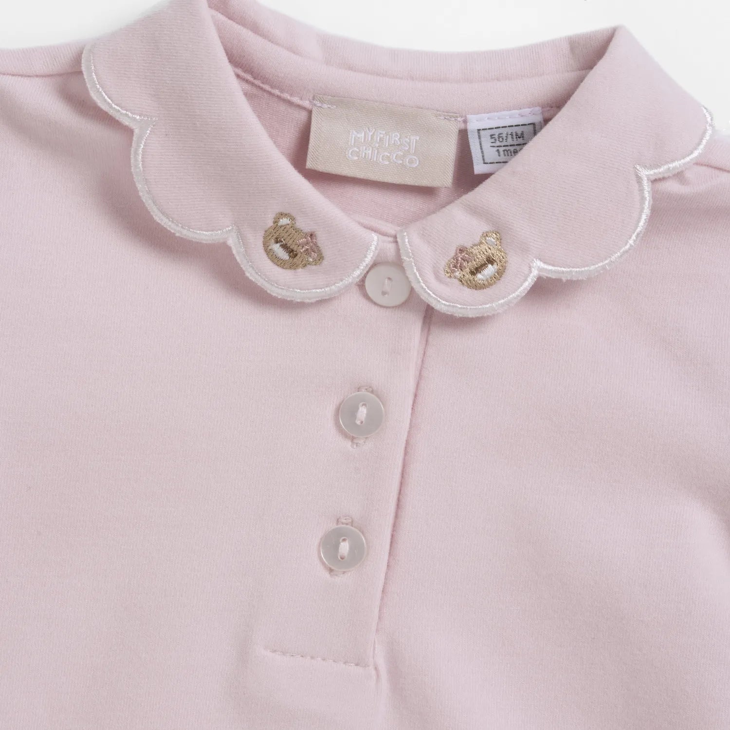 Girls Light Pink Solid Long Sleeve T-shirt