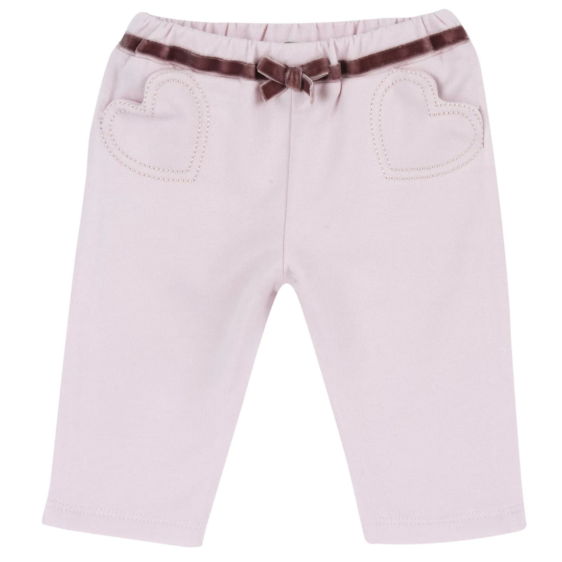 Girls Light Pink Solid Trouser