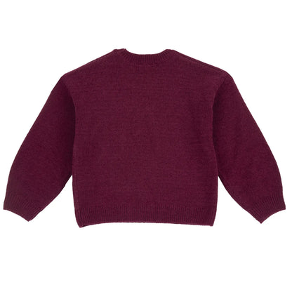 Girls Maroon Embroidered Pullover