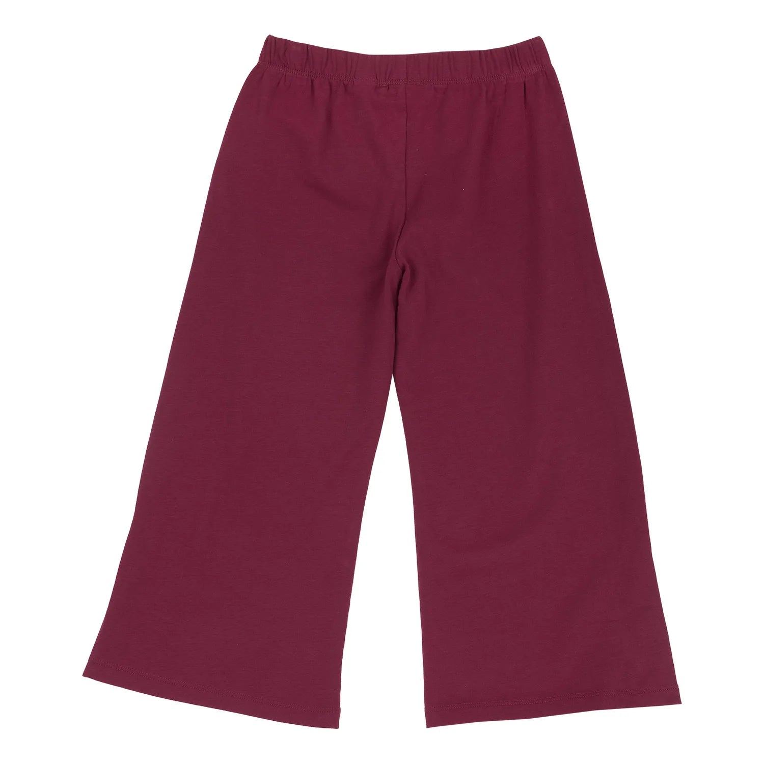 Girls Maroon Solid Knitted Trouser