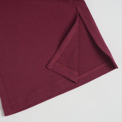 Girls Maroon Solid Knitted Trouser