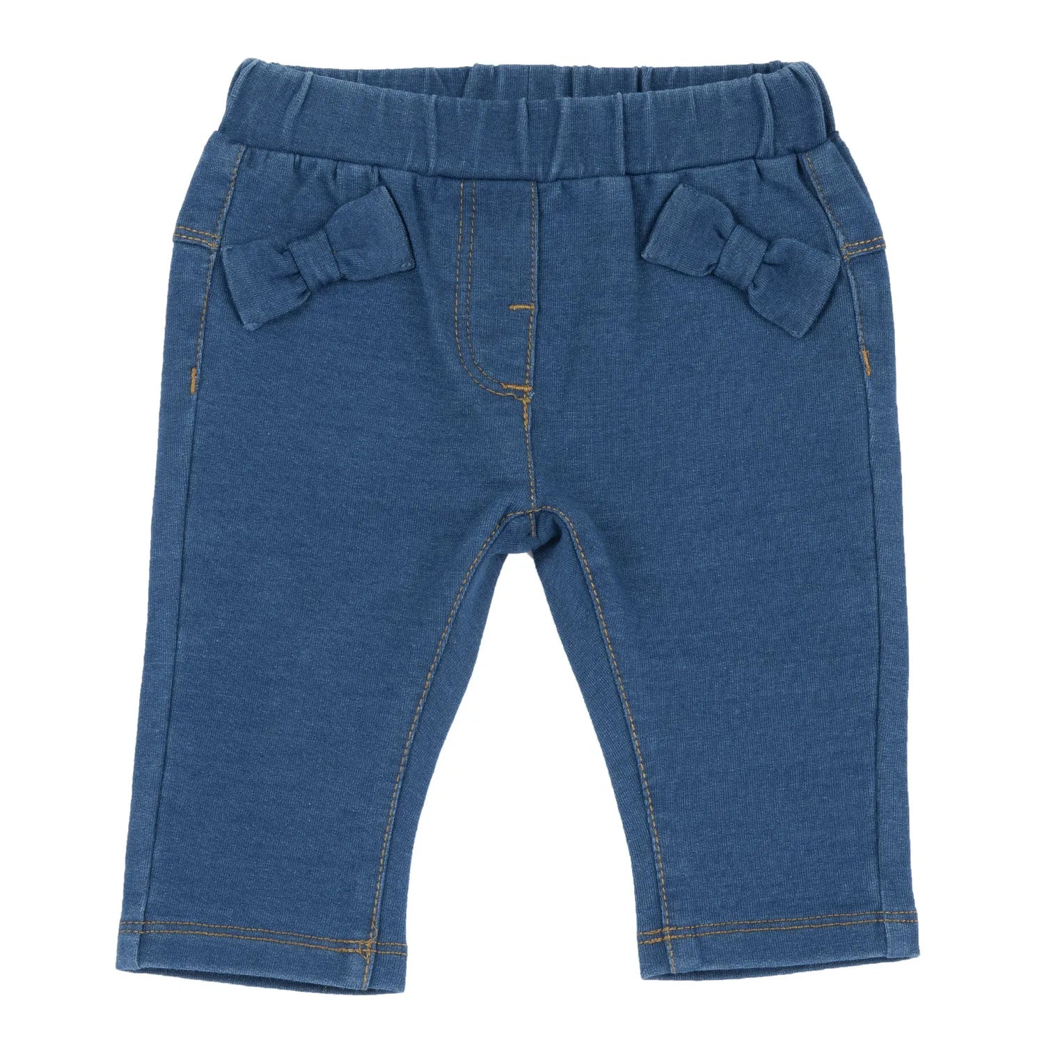 Girls Medium Blue Knit Stretch Denim Jeans