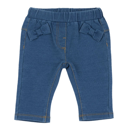 Girls Medium Blue Knit Stretch Denim Jeans