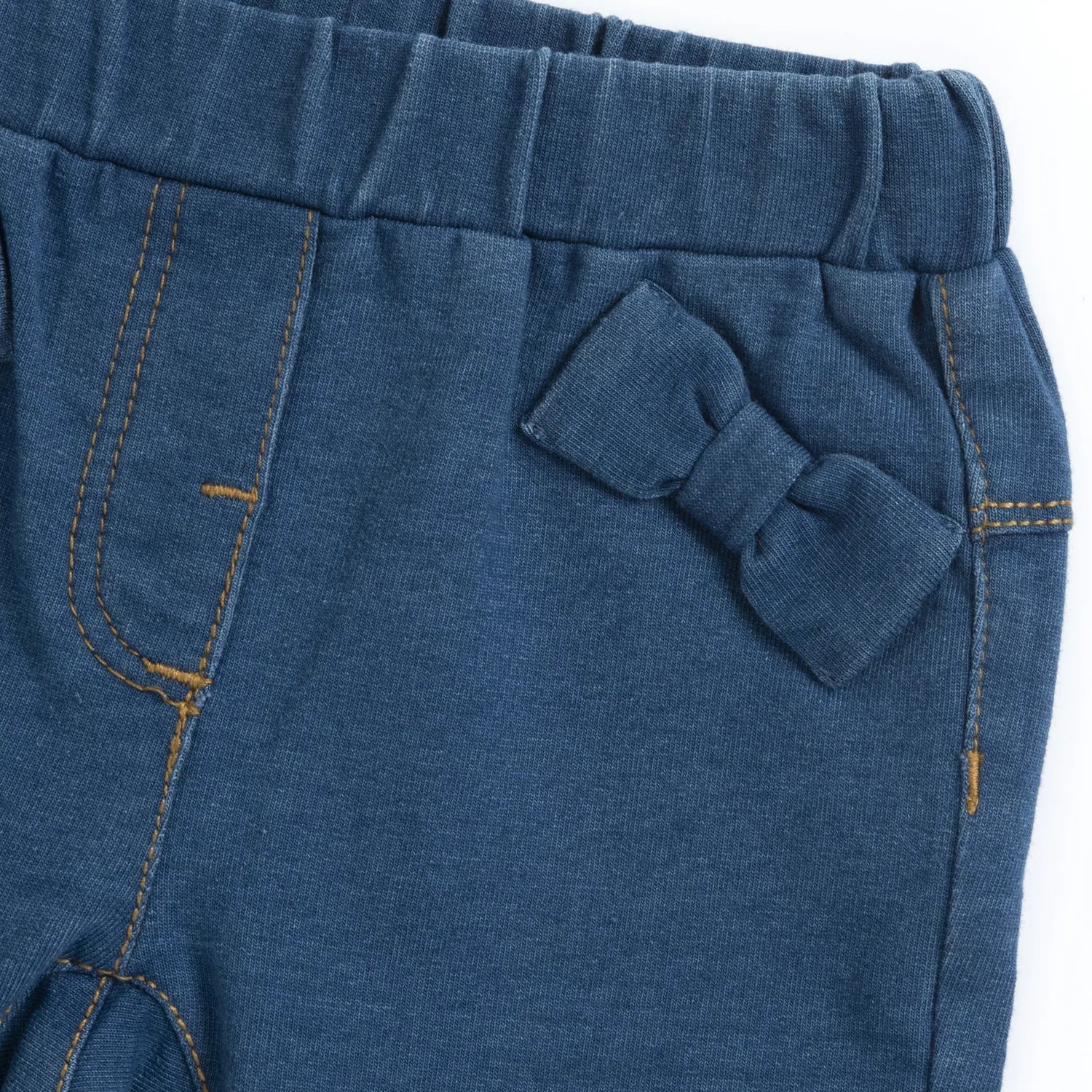 Girls Medium Blue Knit Stretch Denim Jeans