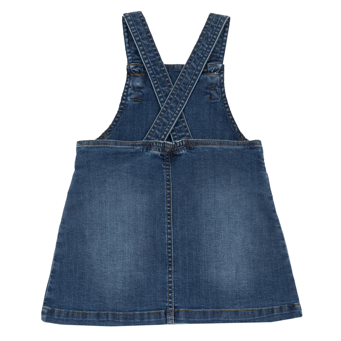 Girls Medium Blue Self Design Overall Skirt