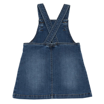 Girls Medium Blue Self Design Overall Skirt