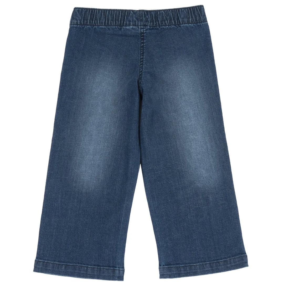 Girls Medium Blue Self Design Woven Jeans