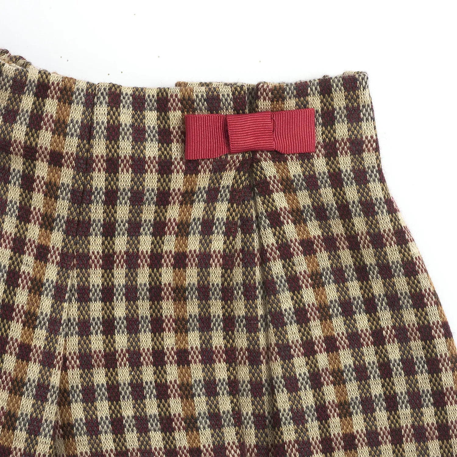 Girls Medium Brown Checked Shorts