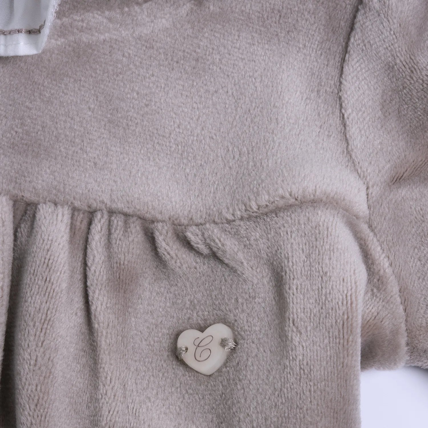 Girls Medium Brown Embroidered Nappy Opening Babysuit