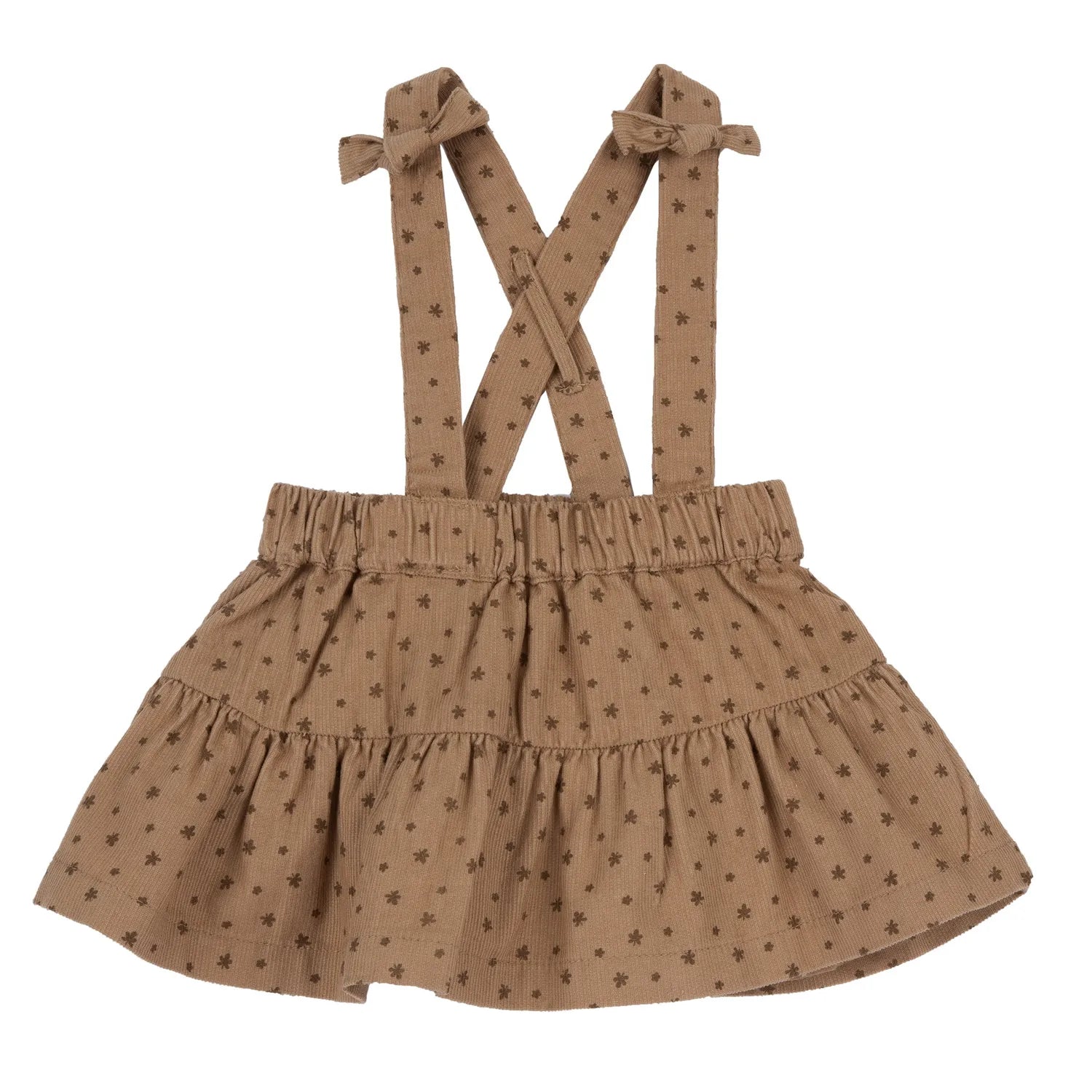 Girls Medium Brown Printed Skirt