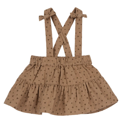 Girls Medium Brown Printed Skirt