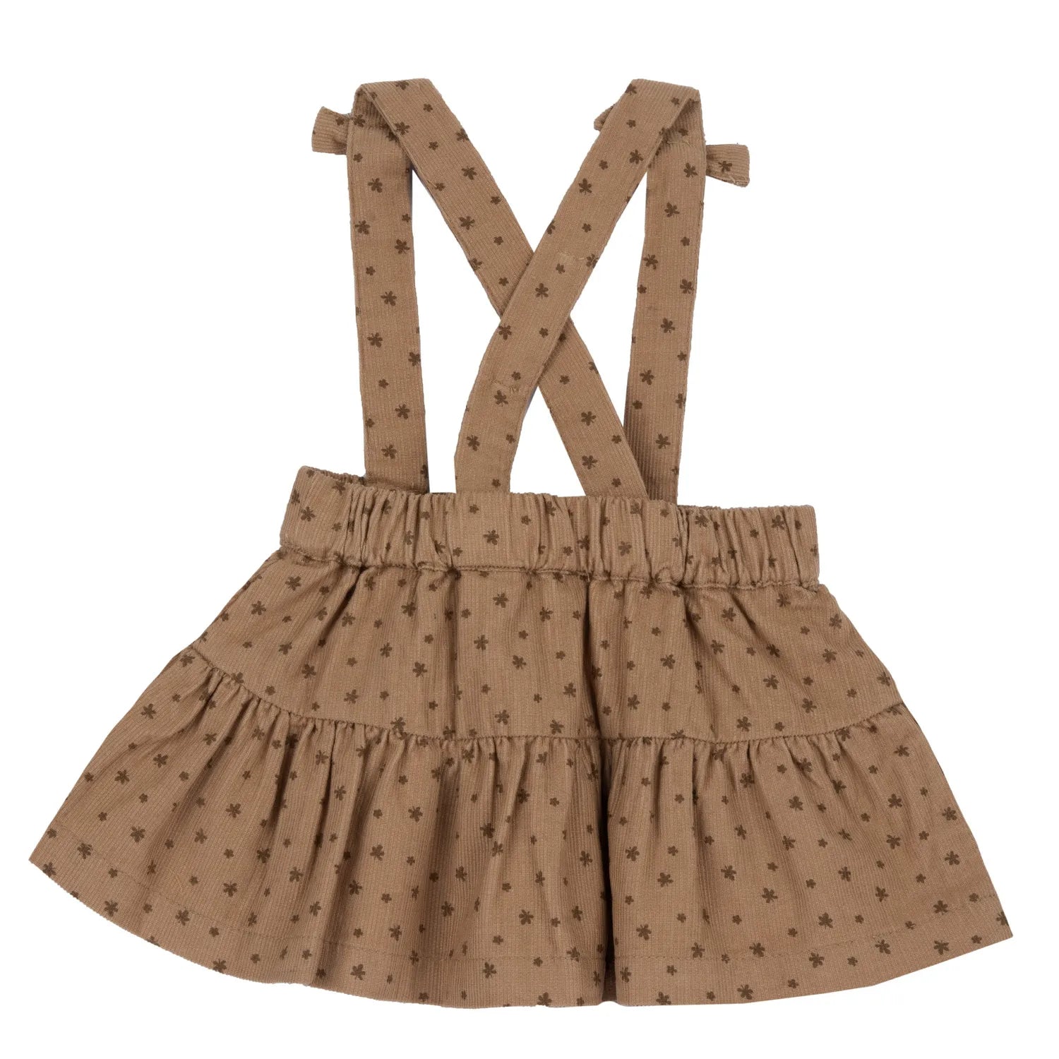 Girls Medium Brown Printed Skirt