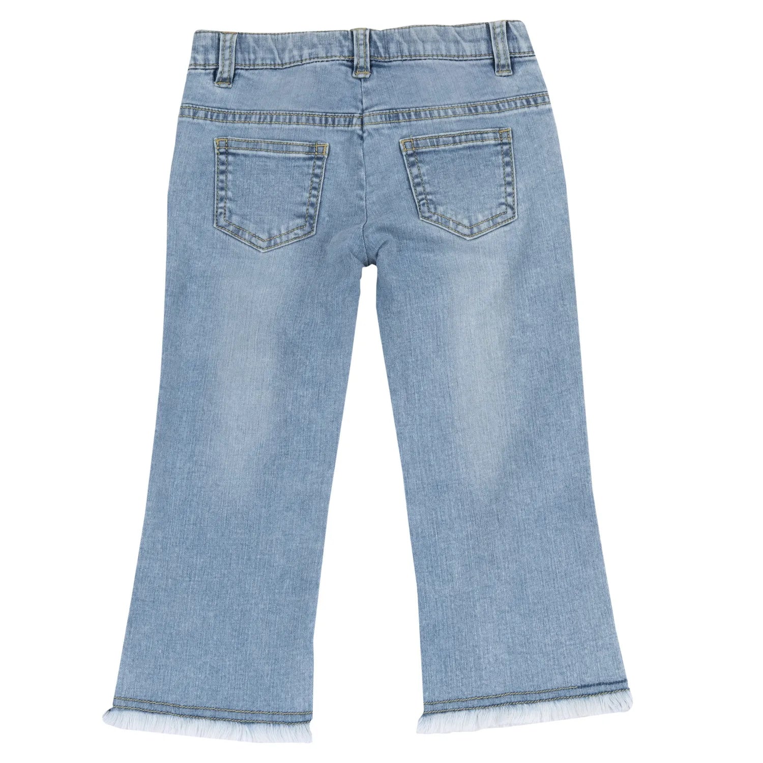 Girls Medium Light Blue Solid Denim Jeans