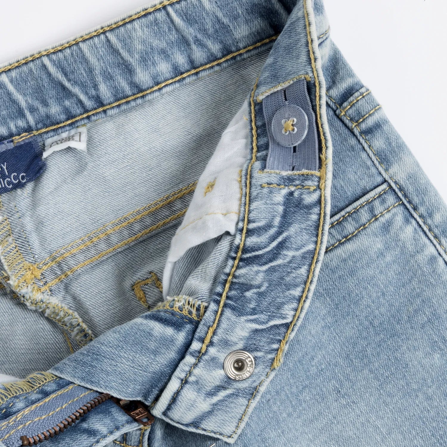 Girls Medium Light Blue Solid Denim Jeans