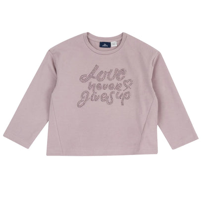 Girls Medium Lilac Embellished Long Sleeve T-shirt