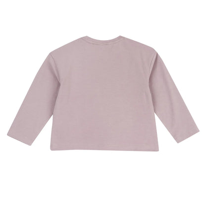 Girls Medium Lilac Embellished Long Sleeve T-shirt
