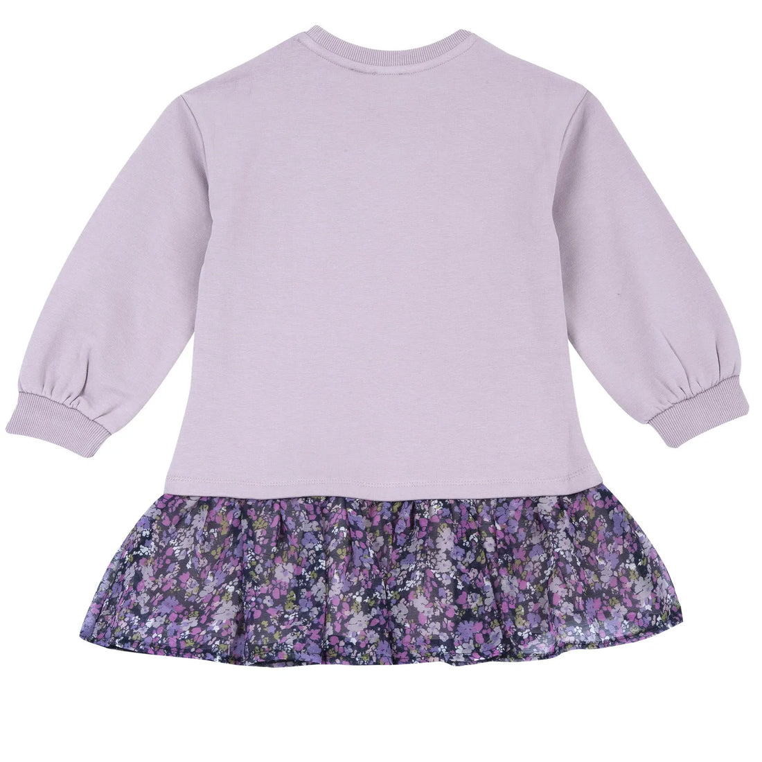 Girls Medium Lilac Embroidered Fleece Dress