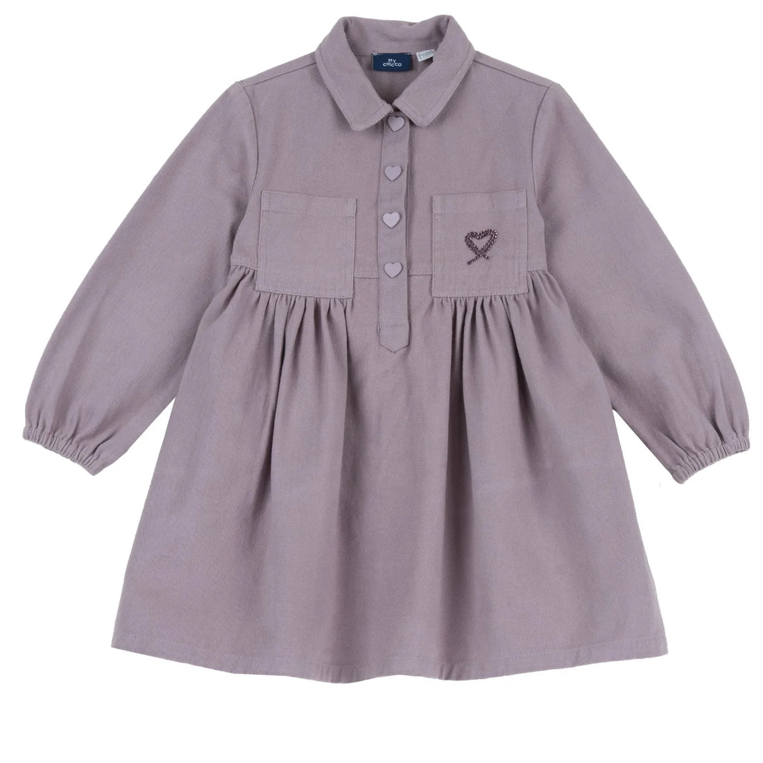 Girls Medium Lilac Solid Woven Dress
