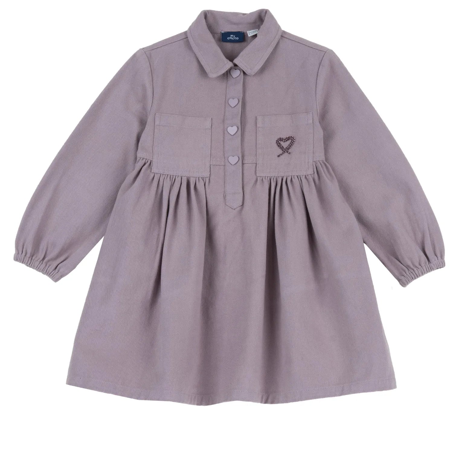 Girls Medium Lilac Solid Woven Dress