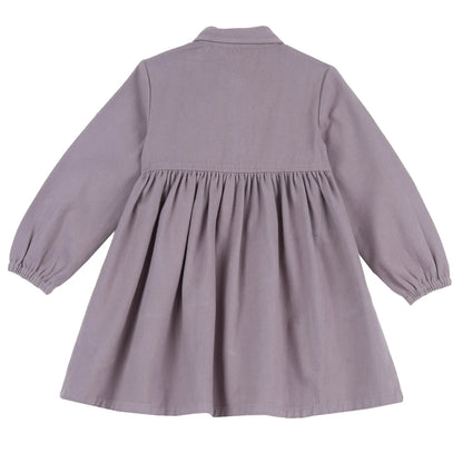 Girls Medium Lilac Solid Woven Dress