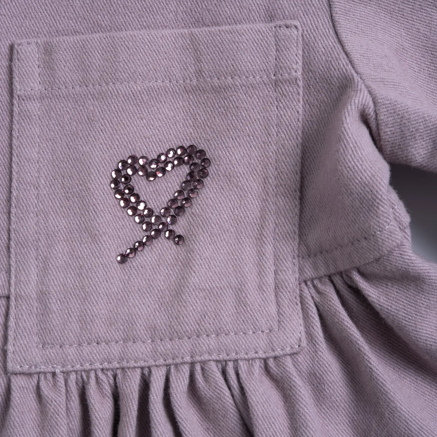 Girls Medium Lilac Solid Woven Dress