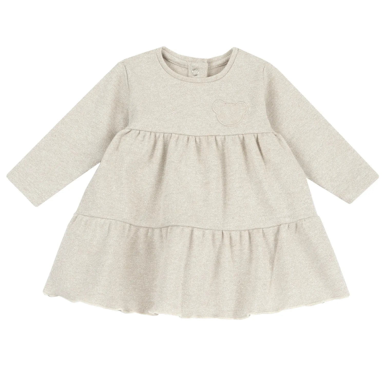 Girls Medium Natural Applique A-Line Dress