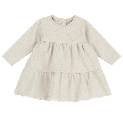 Girls Medium Natural Applique A-Line Dress